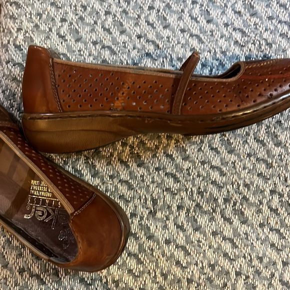 Rieker Mary Janes Leather Slip On Loafers - Picture 6 of 7